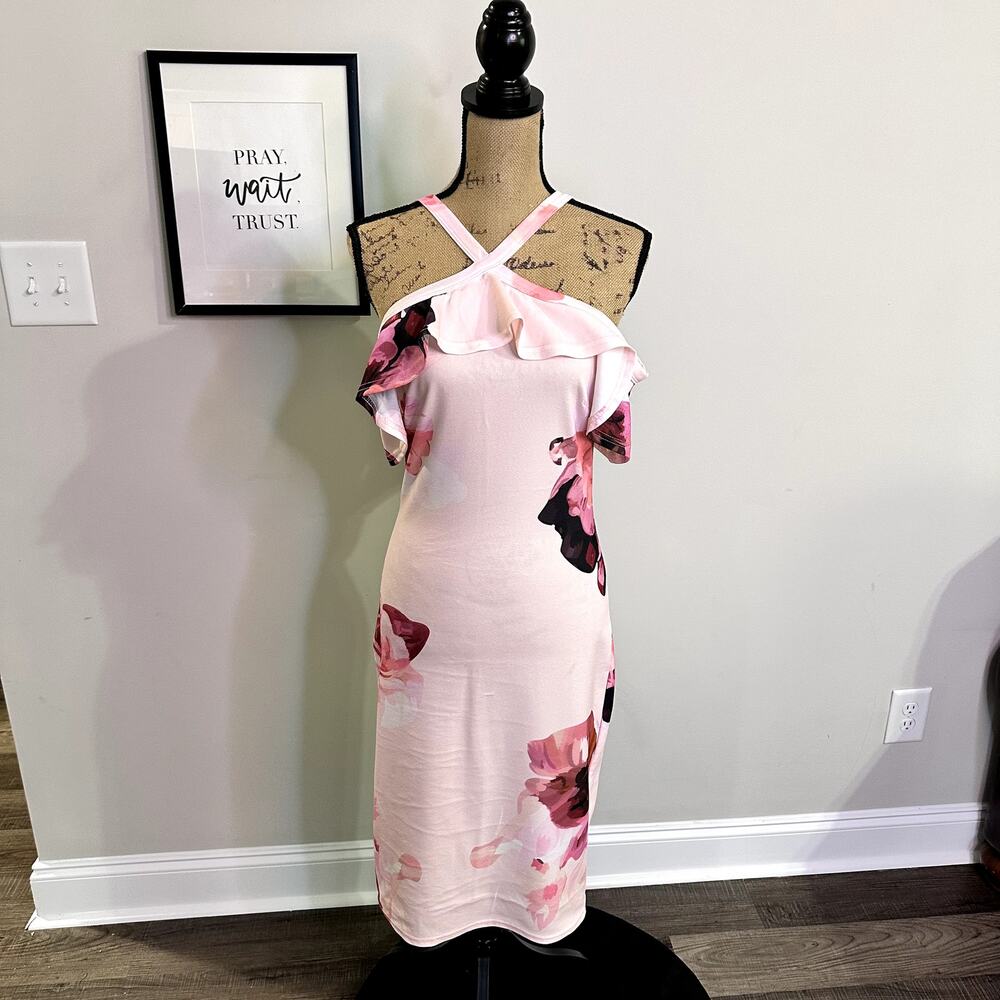 Women Size M Pink Floral Dress